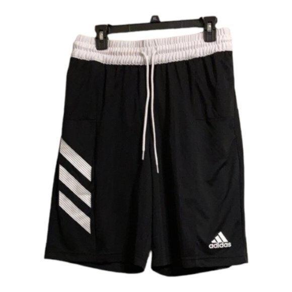 adidas Other - Adidas Mens Athletic Basketball Shorts 3 Stripes Black White Size Med EUC #0422